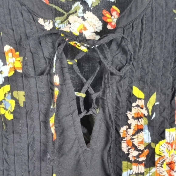 Old Navy Black Floral Boho Dress Size Medium - Picture 3 of 5